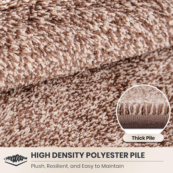 PURRUGS Dirt Trapping Door Mat 24" x 35.5", Non-Slip Machine Washable Entryway Rug, Dog Doormat, Indoor Front Door Mat, Super Absorbent Entry Rug for Muddy Shoes & Paws, Brown-Light Cream