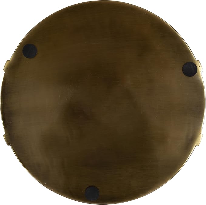 Kate and Laurel Myo Transitional Metal Round Tray; 15 x 15; Brass; Modern Glam Circular Decorative Serving Tray with Handles for Storage; Display; and Decor