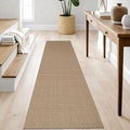 IOHOUZE Washable Runner Rug 2x8 Non Slip Rubber Backed Hallway Runner Entryway Runner Indoor, Kitchen Rugs Woven Cotton Floor Carpet for Hall Entrance Bedroom, Orange/Tan/Brown