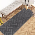 PURRUGS Dirt Trapping Door Mat 24" x 70", Non-Slip Machine Washable Entry Rug, Dog Doormat, Indoor Front Door Mat, Super Absorbent Entryway Rug for Muddy Shoes & Paws, Grey