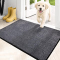 PURRUGS Dirt Trapping Door Mat 20" x 31.5", Non-Slip Machine Washable Entryway Rug, Dog Doormat, Indoor Front Door Mat, Super Absorbent Entry Rug for Muddy Shoes & Paws, Bluish Grey-Black