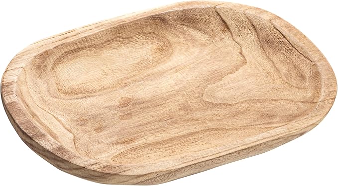 Bloomingville Hand-Carved Paulownia Wood Bowl, Natural