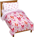 Trend Collector Cowgirl Toddler Comforter Set 4 Piece Bedding, Pink | Bed in a Bag, Comforter Sheets Pillowcase, Soft Microfiber, Machine Washable, Easy Care, Girls Gift
