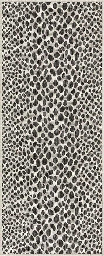 Unique Loom Outdoor Collection Area Rug - Cape Town (2' x 5' 1" Runner, Black/ Ivory)