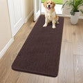 Smiry Dog Door Mat for Muddy Paws 54x24, Absorbent Dirt Trapper, Non-Slip Washable Chenille Entryway Rug for Inside Floor, Brown, Classic Solid