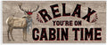 Stupell Industries 'Cabin Time Phrase with Deer'| Wall Plaque Art | Stupell Industries | 17 x 7 Inches, Easy to Hang and Sturdy, Made in USA, by Tara Reed