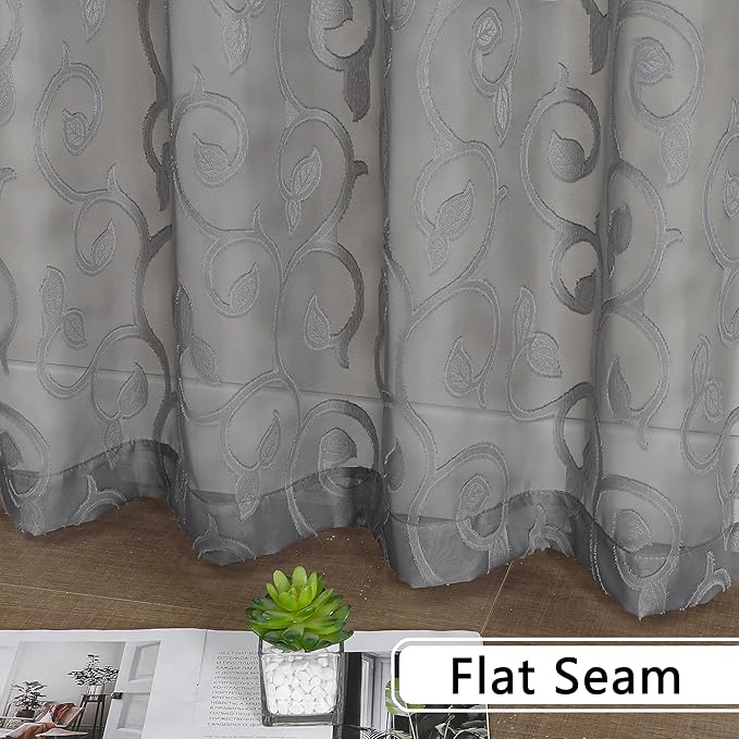 OWENIE Furman Sheer Curtains 63 inch Length - Image 7