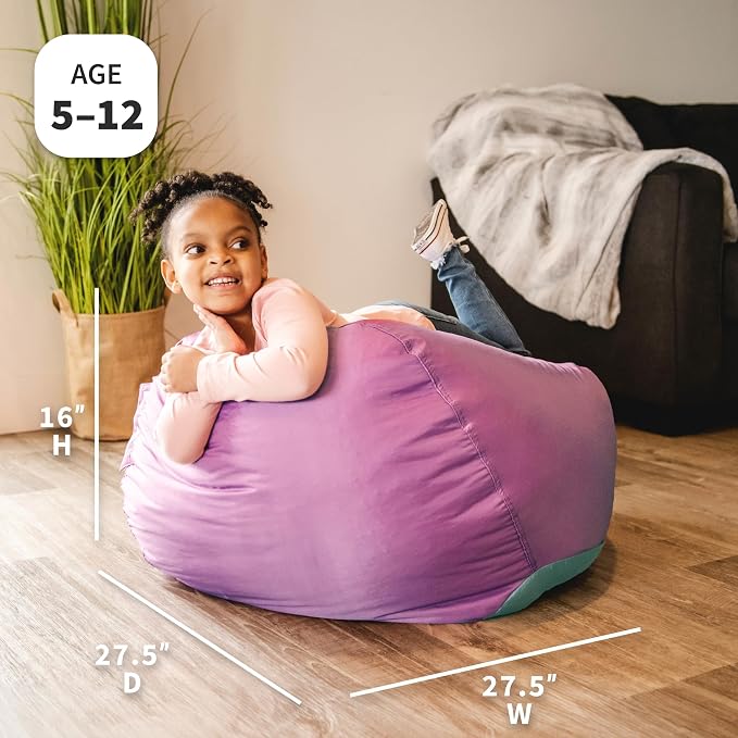 Big Joe Classic Bean Bag Chair for Kids Bedroom and Reading Nook, Easy-Clean Radiant Orchid, Durable Nylon Polyester Blend, 2 feet Refillable | 2 feet, Smartmax Fabric, Polystyrene Bean Filled, Refillable, Nylon Polyester, Safe for Kids Ages 3+, Suppor...