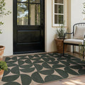 Lahome Green Easy Jute Front Porch Rug, 3x5 Semi Circle Outdoor Rug | Non Slip Non Shedding Floor Carpet for Indoor Entrance Patio Front Door