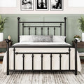 Allewie 14'' Queen Size Metal Platform Bed Frame, Vintage Headboard, Black | 50'' Tall Victorian Headboard/Footboard/Mattress Foundation/Under Bed Storage/No Box Spring Needed/Easy Assembly/Noise Free
