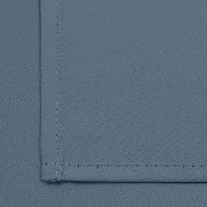 Yakamok Blackout Curtains Room Darkening Thermal Insulated Window Panels,Solid Grommet Top Drapes for Bedroom/Living Room(38x45 Inch, Stone Blue, 2 Panels)