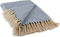 DII Diamond Throw Collection Cotton Woven, 50x60, Stonewash Blue
