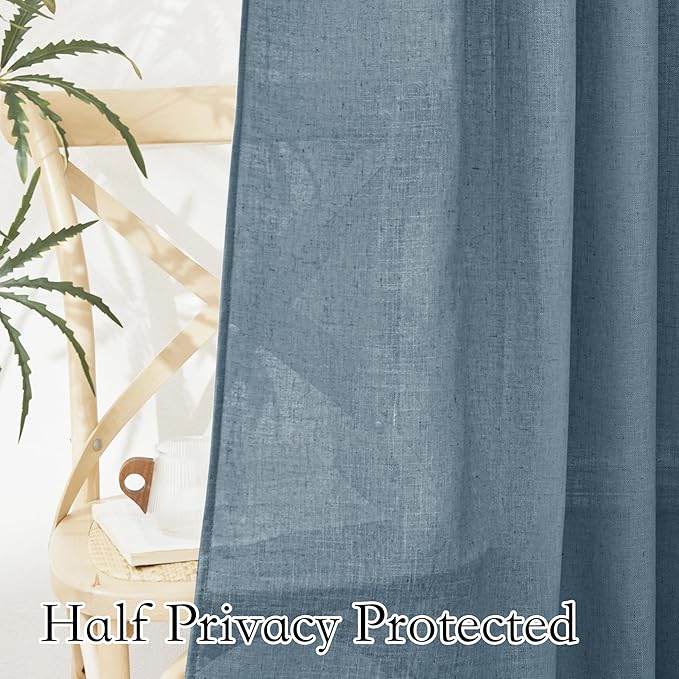 RYB HOME Long Linen Curtains 96 inches Long - Image 6