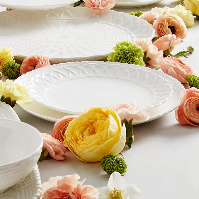 Lenox Wicker Creek 12-Piece Dinnerware Set, 14.29,White