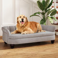 Dog Couch Sofa Bed, Comfortable Pet Sofa for Large and Medium Dogs, Soft Velvet Cushion, Durable Pet Furniture for Living Room, Washable Dog Bed for Couch 40.16‘’ (Gray)