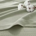 Madison Park 100% Egyptian Cotton Twin Bed Blanket for Summer Sage Green | Cozy Soft Breathable Durable, Waffle Weave Woven Casual, Lightweight Knit All Season Throw for Bed Couch or Sofa, OEKO TEX