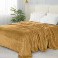 Elegant Comfort Luxury Velvety Softness Fuzzy Plush Micro-Velour Ultra-Soft Blanket, Twin/Twin XL, Gold-Yellow