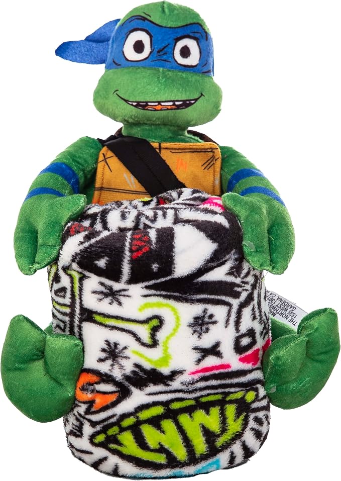 Northwest Teenage Mutant Ninja Turtles Character Hugger Pillow & Silk Touch Throw Blanket Set, 40" x 50", Sketched Out