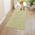 Smiry Dog Door Mat for Muddy Paws 47x24, Absorbent Dirt Trapper, Non-Slip Washable Chenille Entryway Rug for Inside Floor, Vanilla, Classic Solid
