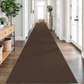 IOHOUZE Washable Exrea Long Hallway Runner Rug 3x20 Non Slip Rubber Backed Kitchen Runner Entryway Runner Indoor, Woven Rugs Floor Carpet for Kitchen Hall Entryway Stair, Brown
