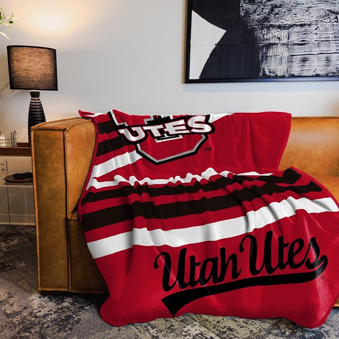 Logo Brands NCAA Raschel Throw Blanket – 50 x 60 Soft Fleece Blanket, Officially Licensed Collegiate Design, Cozy Throw for Tailgating, Game Day, & Home Décor