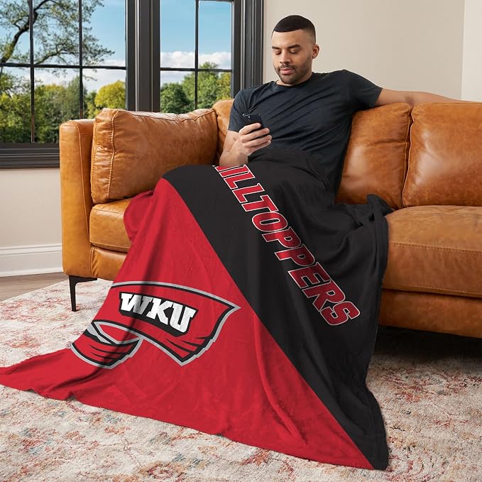Northwest NCAA Silk Touch Throw Blanket, Ultra Soft Plush Polyester, Lightweight Warm Decorative Fan Gift, 46 x 60 in