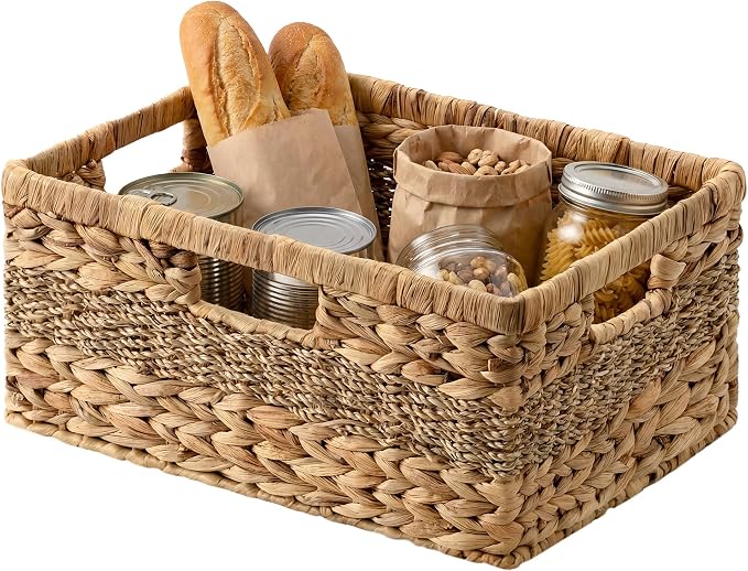 StorageWorks Large Wicker Baskets for Organizing with Handles,1-Pack