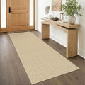 IOHOUZE Washable Runner Rug 3x8 Non Slip Rubber Backed Wide Hallway Runner Entryway Runner Indoor, Kitchen Rugs Woven Floor Carpet for Hall Entrance Bedroom, Warm Beige/Orange/Apricot