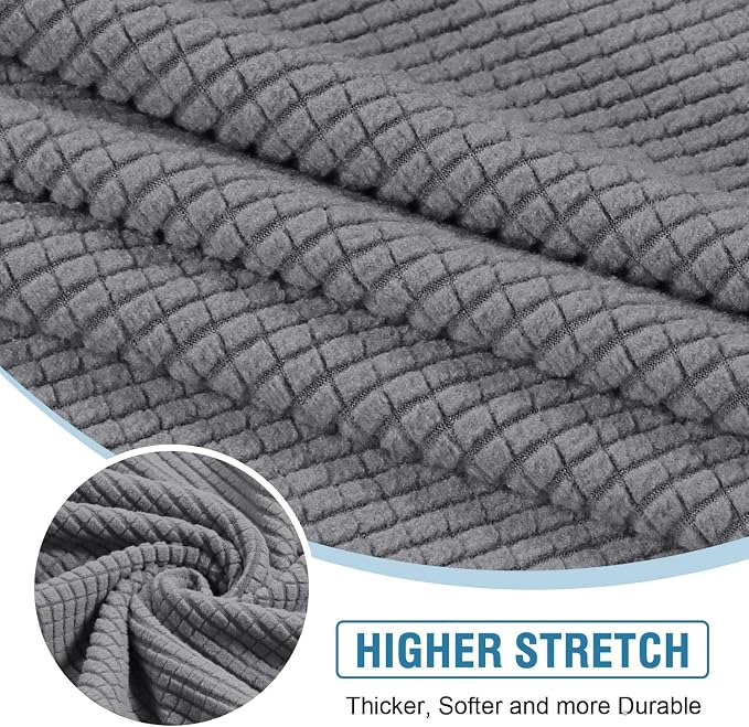 H.VERSAILTEX Backrest Cushion Covers Sectional Couch Back Cushion Covers for Sectional Sofa Set for Both Left/Right Couch (Back Only: 1 Chaise + 2 Sofa, Dove)