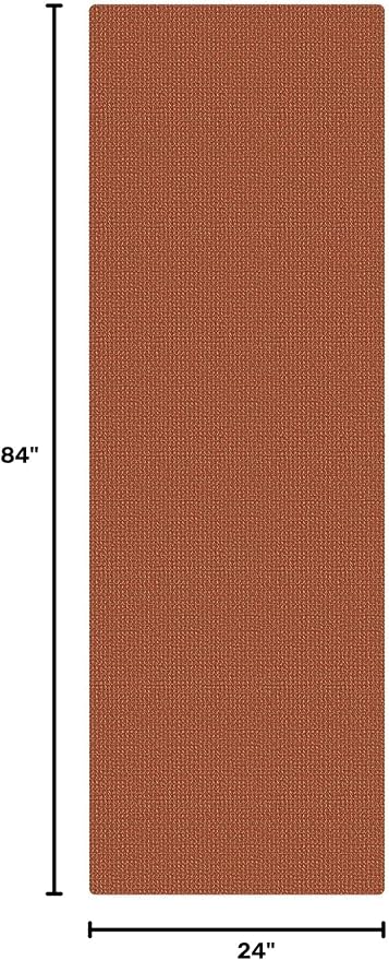 IOHOUZE Washable Runner Rug 2x7 Non Slip Runners for Hallways Entryway Runner Indoor, Kitchen Rugs Woven Cotton Floor Carpet for Kitchen Hall Entrance Bedroom, Burnt Orange/Tan