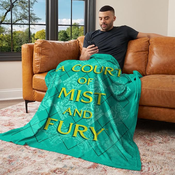 Sarah J. Maas A Court of Mist and Fury Silk Touch Throw Blanket, 46 x 60 in | Silky-soft lightweight comfort for sofas, travel, and everyday lounging