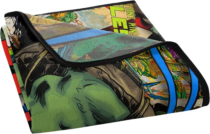 Northwest Teenage Mutant Ninja Turtles Micro Raschel Throw Blanket, 46" x 60", Leader Leo