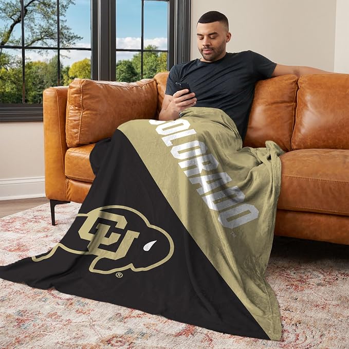 Northwest NCAA Silk Touch Throw Blanket, Ultra Soft Plush Polyester, Lightweight Warm Decorative Fan Gift, 46 x 60 in