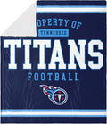 FOCO Tennessee Titans NFL Team Property Of Sherpa Fleece Blanket
