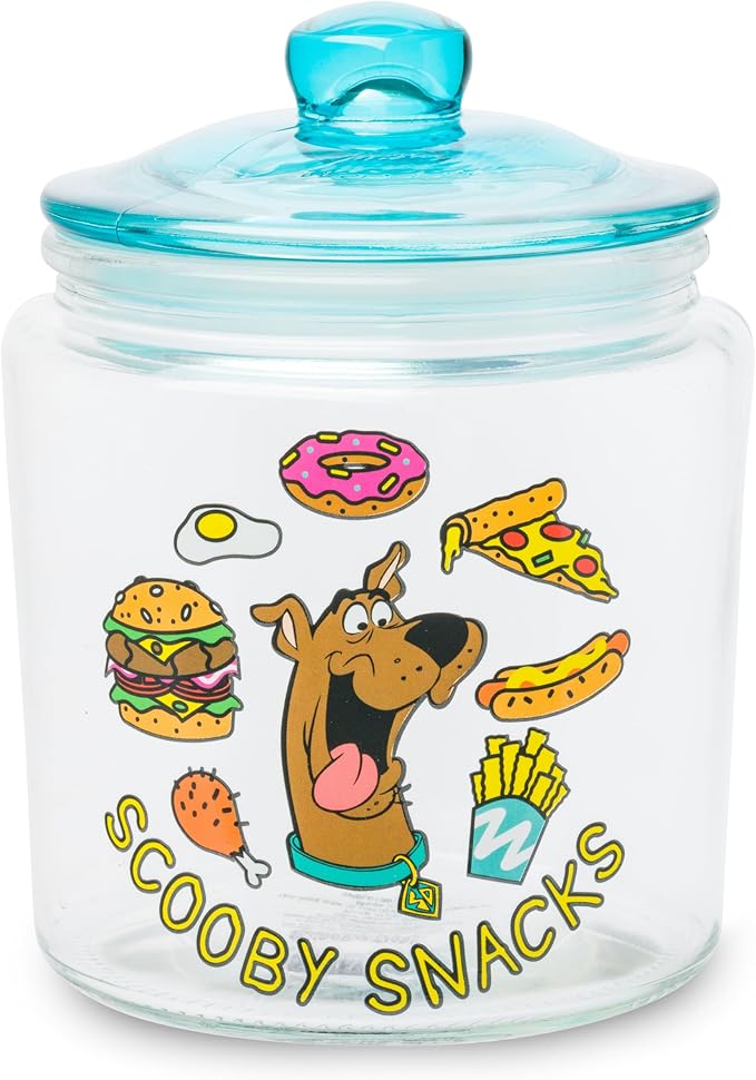 Silver Buffalo Scooby Doo Scooby Snacks, Glass Jar with Lid | Cookie Candy, Small Size
