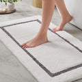 Madison Park Roan Border Tufted Bath Rug Non-Slip Absorbent, 24 x 48, Grey | Microfiber, Soft Pile, Machine Washable, OEKO-TEX Certified, Plush Bathroom Mat, Non Slip TPR Backing