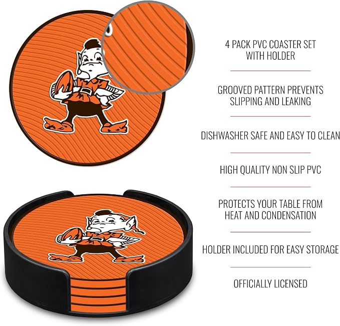 Rico Industries NFL Football Classic Favorites: PVC Coaster Set (4-Pack)