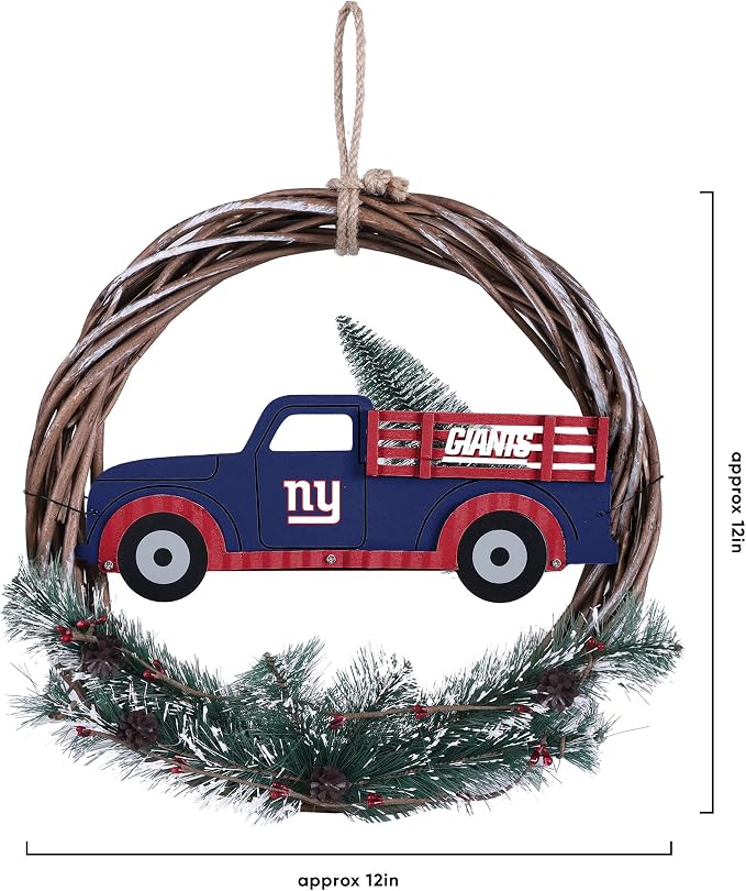 FOCO NFL Unisex-Adult NFL Team Logo Holiday Wreath with Truck