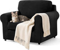 SUBRTEX 3 Pieces Stretch Sofa Slipcover Sets Couch Cover Sets Backrest Cushion Covers Furniture Protector Collection Set for Oversize Sofa Loveseat Chair Slip Covers(Small, Black)
