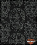 Northwest Harley-Davidson Muted Skulls Silk Touch Throw Blanket, 46 x 60 in | 100% Polyester, Velvety Feel, Lightweight Warmth, Couch Bed Chair Lounging, Giftable Indoor Comfort