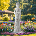 Extra-Large Buddha Statue Outdoor, 42 in Asian Decor with Birdfeeder | Zen Garden Sculpture for Indoor, Patio, Yard or Porch, Durable Weatherproof Magnesium Oxide Stone