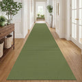 IOHOUZE Washable Exrea Long Hallway Runner Rug 3x18 Non Slip Rubber Backed Kitchen Runner Entryway Runner Indoor, Woven Rugs Floor Carpet for Kitchen Hall Entryway, Olive Green/Earthy Green