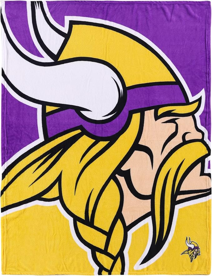 FOCO NFL Unisex-Adult NFL Team Logo 60" x 50" Supreme Slumber Plush Throw Blanket