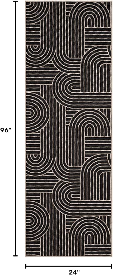 GarveeHome Easy Jute 2x8 Modern Rainbow Runner Rug for Hallway Kitchen Bedroom Non Slip Indoor Outdoor Runner Door Mat for Laundry Porch