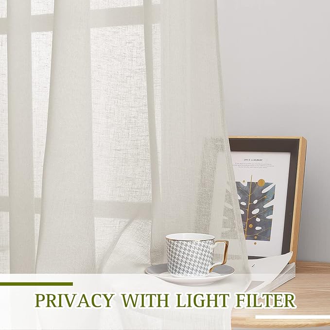 NICETOWN Flax Sheer Linen Curtains - Image 3