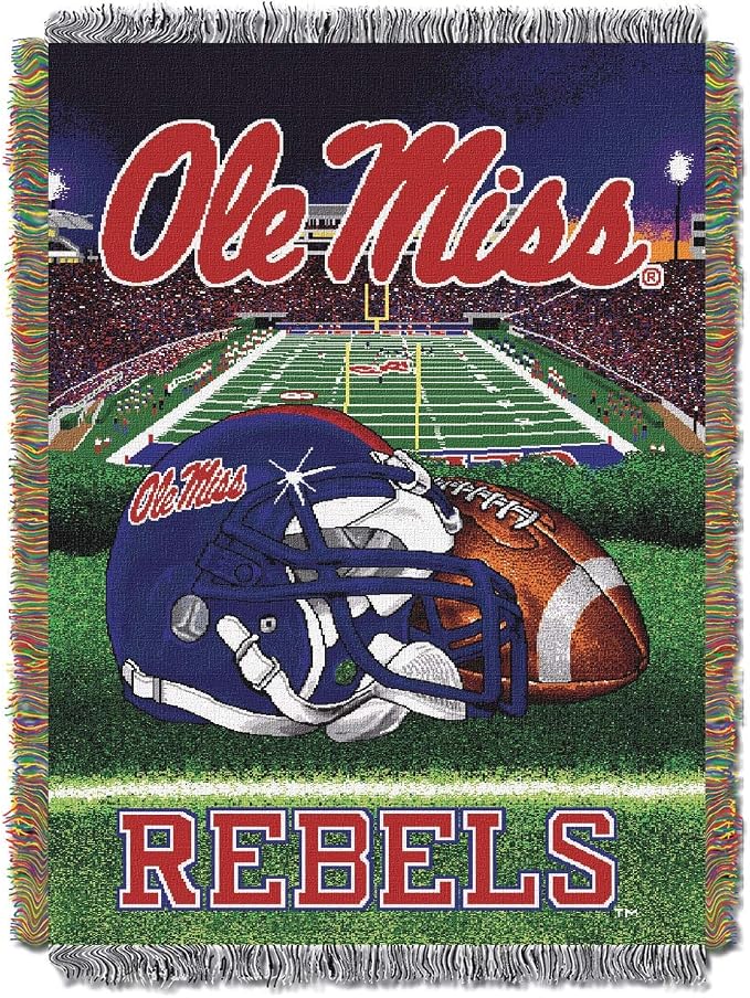 Officially Licensed NCAA "Home Field Advantage" Woven Tapestry Throw Blanket, 48" x 60", Multi Color