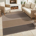 GarveeHome Modern Rainbow Easy Jute 4x6 Area Rug, Indoor/Outdoor Reversible Low Pile Non-Slip & Washable Carpet for Living Room, Bedroom, Kitchen, Sunroom