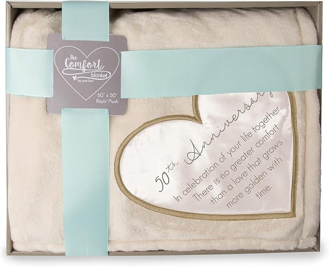 Pavilion Gift Company - 50th Soft Royal Plush Blanket 50x60 Inch