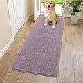 Smiry Dog Door Mat for Muddy Paws 59x24, Absorbent Dirt Trapper, Non-Slip Washable Chenille Entryway Rug for Inside Floor, Deep Plum, Classic Solid