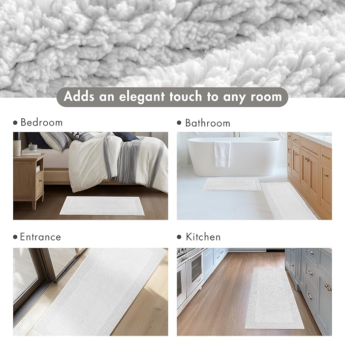 Madison Park Splendor Reversible 100% Cotton Bath Rug, 24 x 36, Grey | Tufted Bathroom Mat, 3000 GSM, Hotel Quality, Luxurious Plush, Medium Pile, Absorbent, Quick Dry, OEKO-TEX, Shower Room Décor